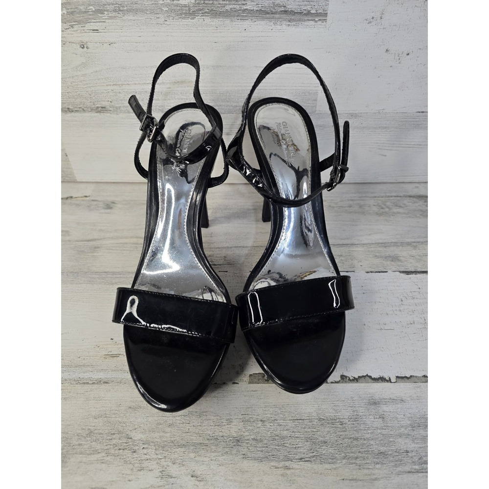 Gianni Bini Platinum‎ Collection Black Patent Leather Platform Stiletto Heels